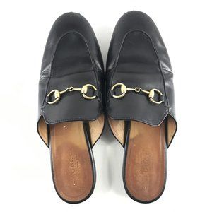 Gucci Women's Princetown Leather Mules Black Sz 36